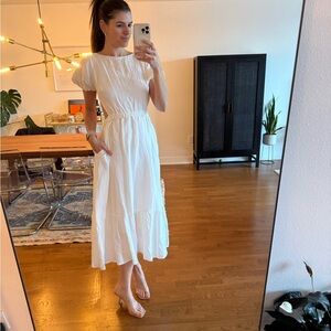 Astr White Midi Dress